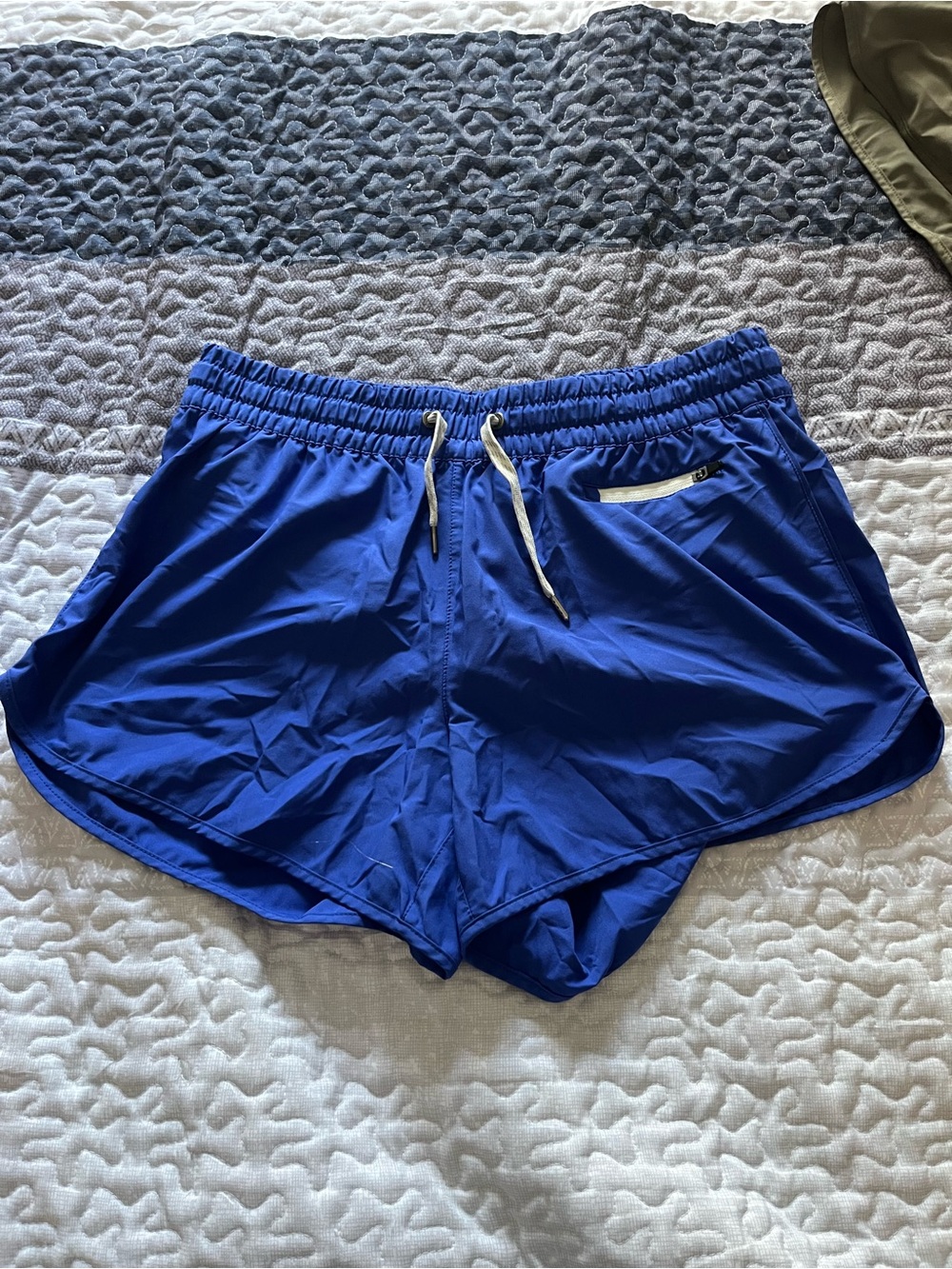 Vuori Royal Blue Running Shorts with Drawstring Waist